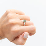 ESSENTIALS Mini Green Amber Stacking Ring- Rings- Baltic Beauty