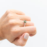 ESSENTIALS Mini Green Amber Stacking Ring- Rings- Baltic Beauty
