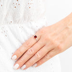 ESSENTIALS Mini Cherry Red Amber Stacking Ring- Rings- Baltic Beauty