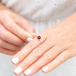 ESSENTIALS Mini Cherry Red Amber Stacking Ring- Rings- Baltic Beauty