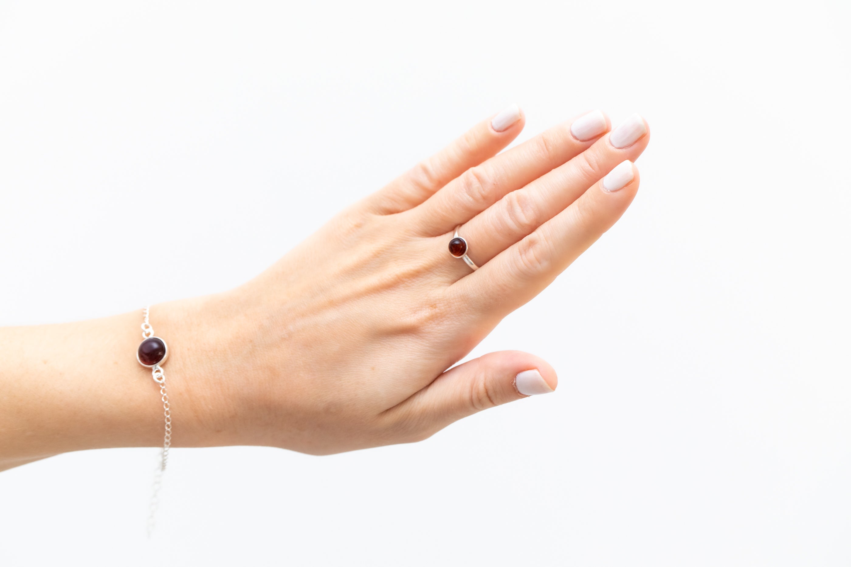 ESSENTIALS Mini Cherry Red Amber Stacking Ring- Rings- Baltic Beauty