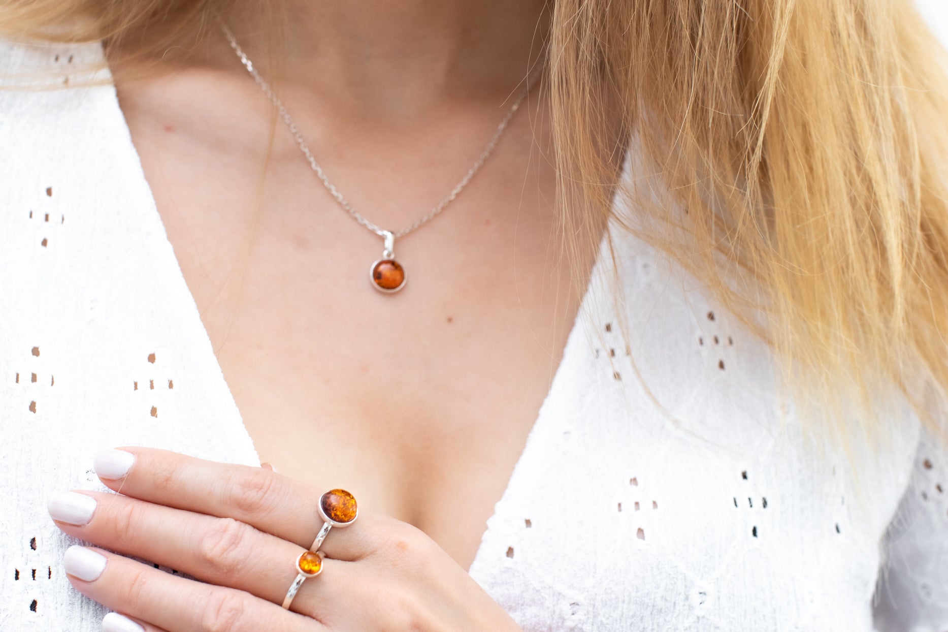 ESSENTIALS Mini Amber Pendant- Necklaces- Baltic Beauty