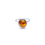 ESSENTIALS Amber Solitaire Ring- Rings- Baltic Beauty