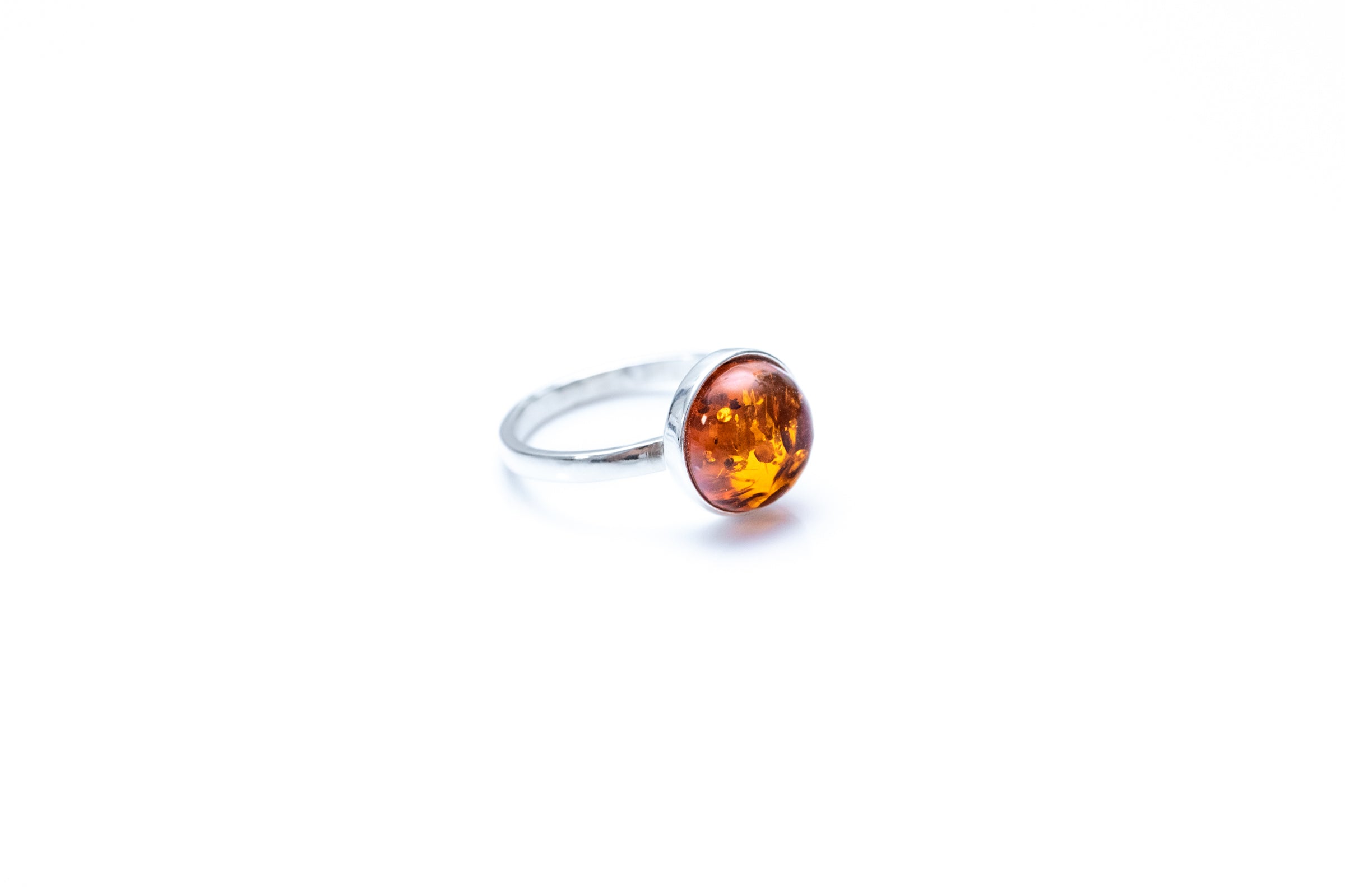 ESSENTIALS Amber Solitaire Ring- Rings- Baltic Beauty