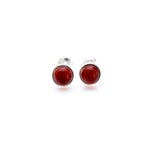 ESSENTIALS Mini Cherry Red Amber Stud Earrings- Earrings- Baltic Beauty