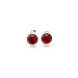 ESSENTIALS Mini Cherry Red Amber Stud Earrings- Earrings- Baltic Beauty