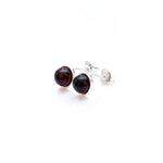 ESSENTIALS Mini Cherry Red Amber Stud Earrings- Earrings- Baltic Beauty