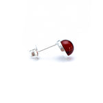 ESSENTIALS Mini Cherry Red Amber Stud Earrings- Earrings- Baltic Beauty