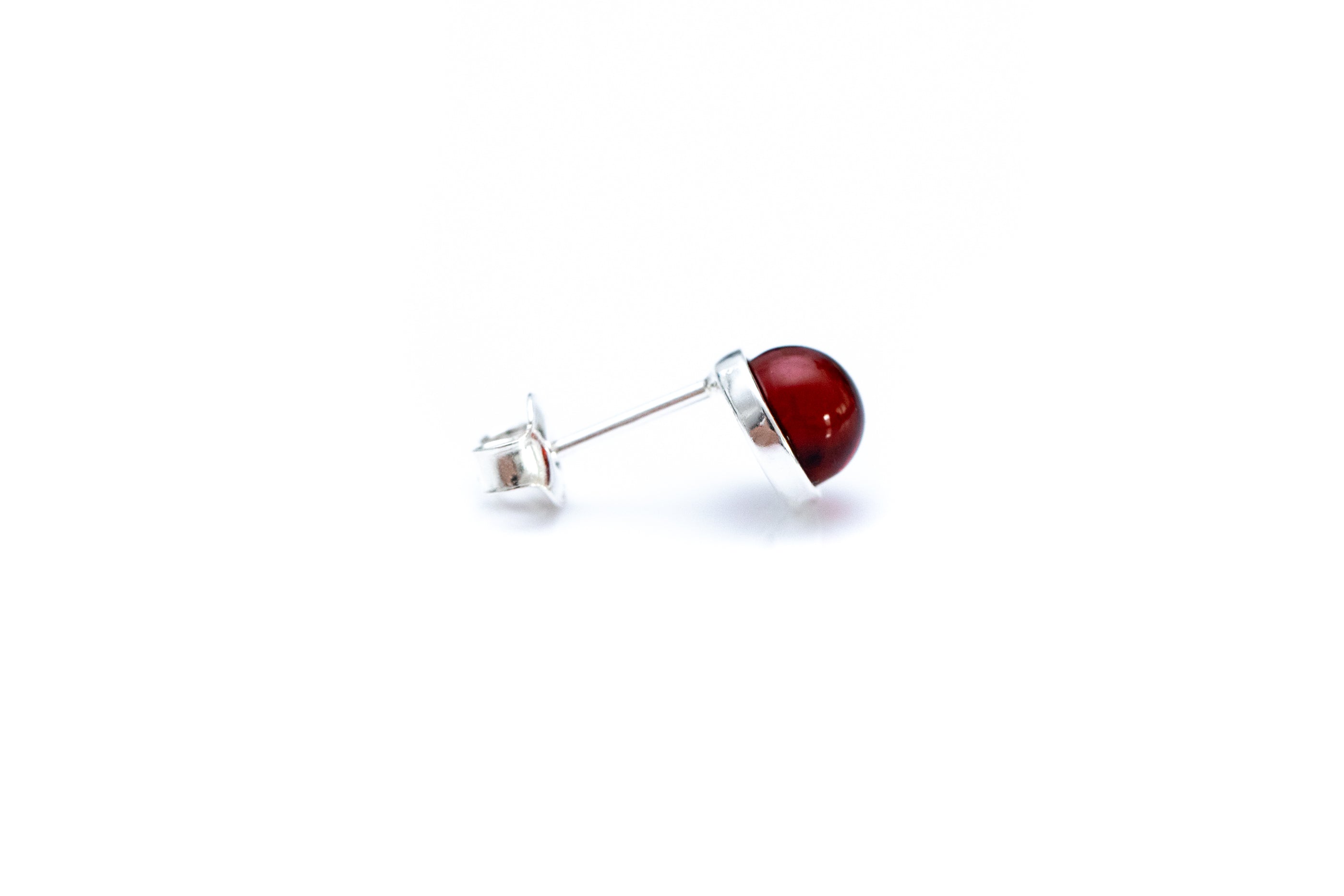 ESSENTIALS Mini Cherry Red Amber Stud Earrings- Earrings- Baltic Beauty