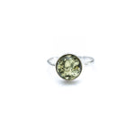 ESSENTIALS Green Amber Solitaire Ring- Rings- Baltic Beauty