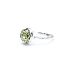 ESSENTIALS Green Amber Solitaire Ring- Rings- Baltic Beauty