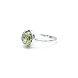 ESSENTIALS Green Amber Solitaire Ring- Rings- Baltic Beauty