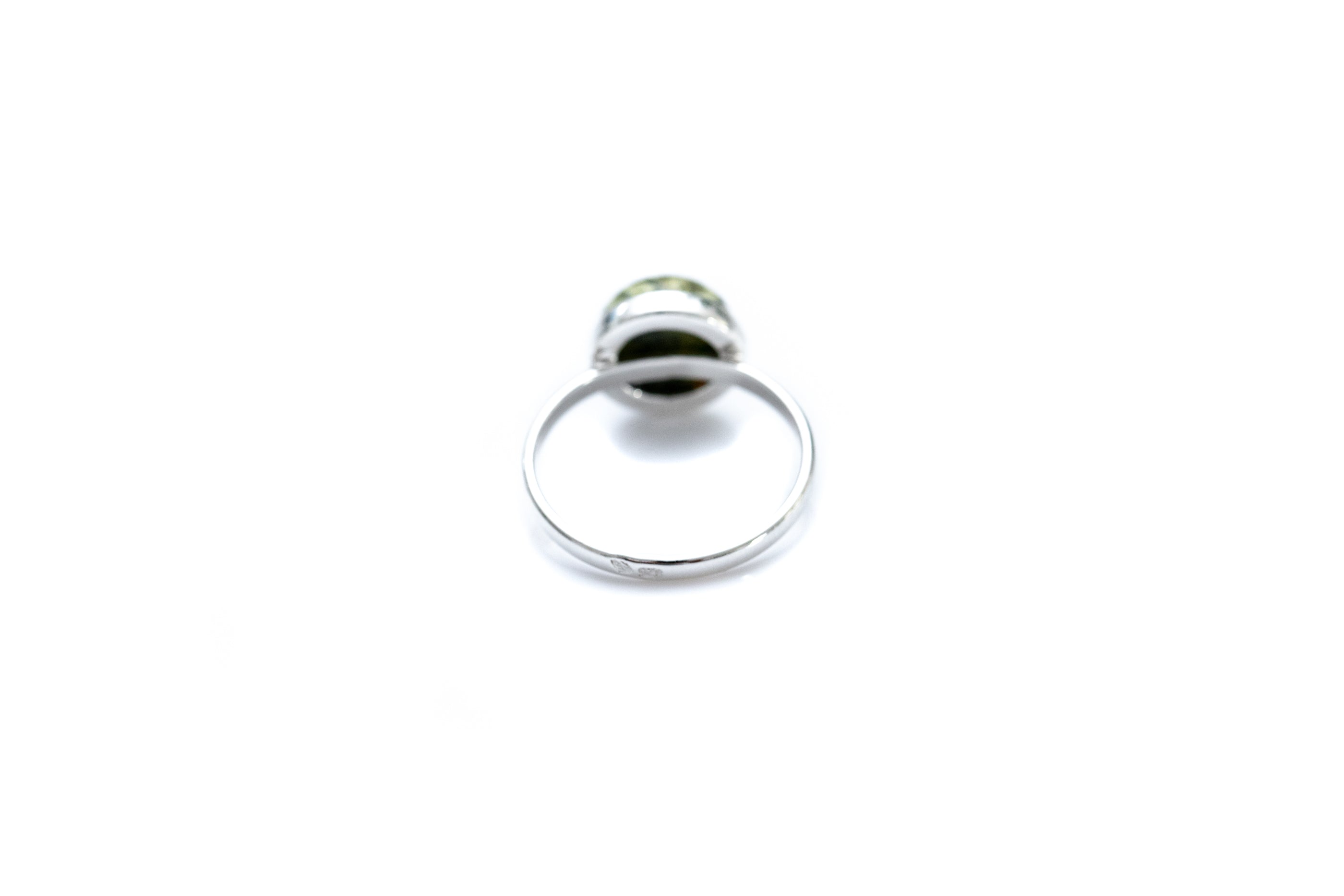 ESSENTIALS Green Amber Solitaire Ring- Rings- Baltic Beauty