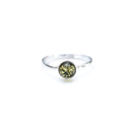 ESSENTIALS Mini Green Amber Stacking Ring- Rings- Baltic Beauty