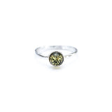 ESSENTIALS Mini Green Amber Stacking Ring- Rings- Baltic Beauty