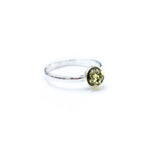 ESSENTIALS Mini Green Amber Stacking Ring- Rings- Baltic Beauty