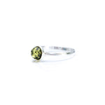 ESSENTIALS Mini Green Amber Stacking Ring- Rings- Baltic Beauty