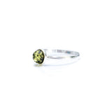 ESSENTIALS Mini Green Amber Stacking Ring- Rings- Baltic Beauty