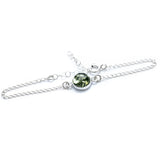 ESSENTIALS Green Amber Link Chain Bracelet- Bracelets- Baltic Beauty