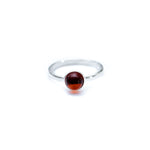 ESSENTIALS Mini Cherry Red Amber Stacking Ring- Rings- Baltic Beauty