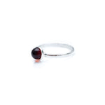 ESSENTIALS Mini Cherry Red Amber Stacking Ring- Rings- Baltic Beauty