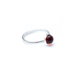 ESSENTIALS Mini Cherry Red Amber Stacking Ring- Rings- Baltic Beauty