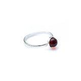ESSENTIALS Mini Cherry Red Amber Stacking Ring- Rings- Baltic Beauty