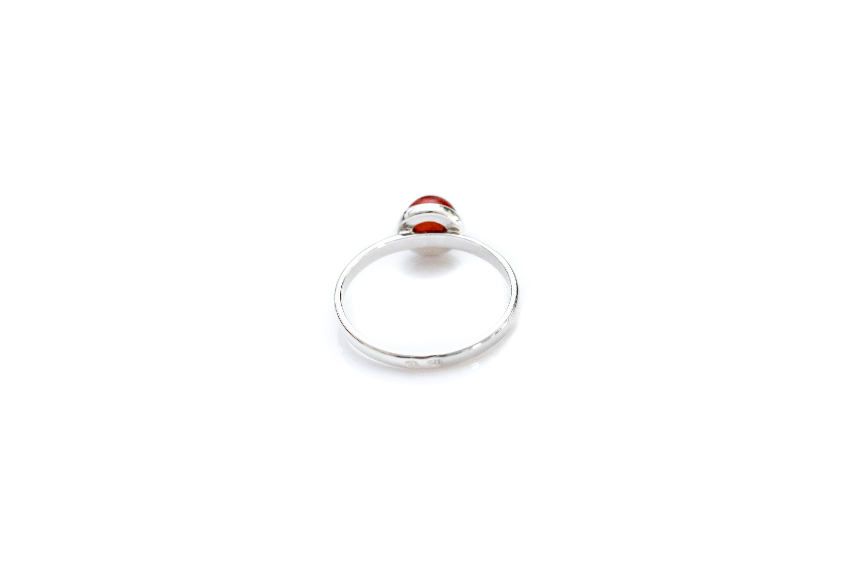 ESSENTIALS Mini Cherry Red Amber Stacking Ring- Rings- Baltic Beauty