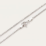17.5" (45cm) Diamond Ball Chain – necklace in sterling silver, clasp detail