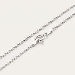 21.6" (55cm) Diamond Ball Chain – necklace in sterling silver, clasp detail