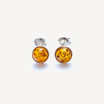 ESSENTIALS Mini Amber Stud Earrings – handcrafted in Baltic amber and sterling silver