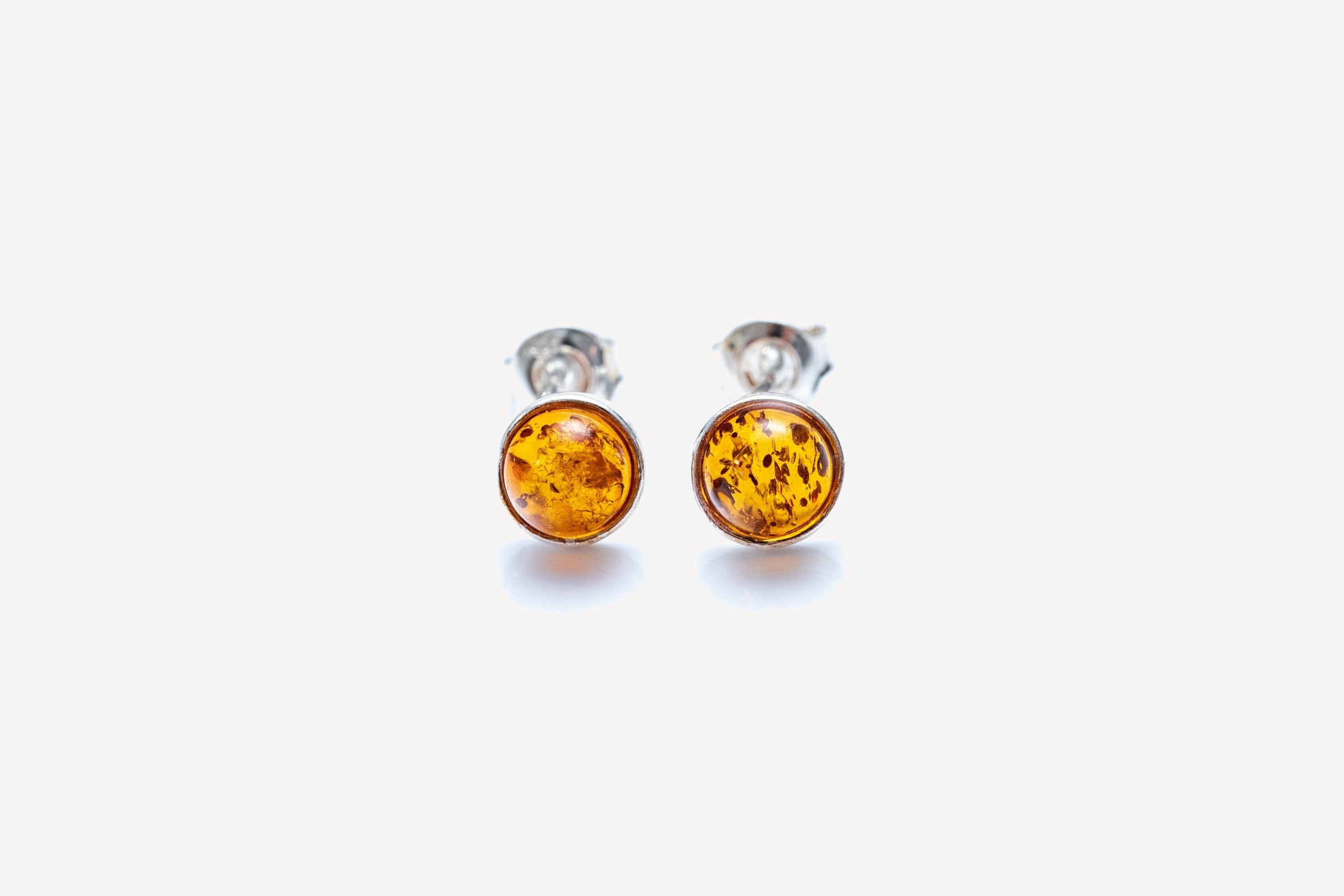 ESSENTIALS Mini Amber Stud Earrings – handcrafted in Baltic amber and sterling silver