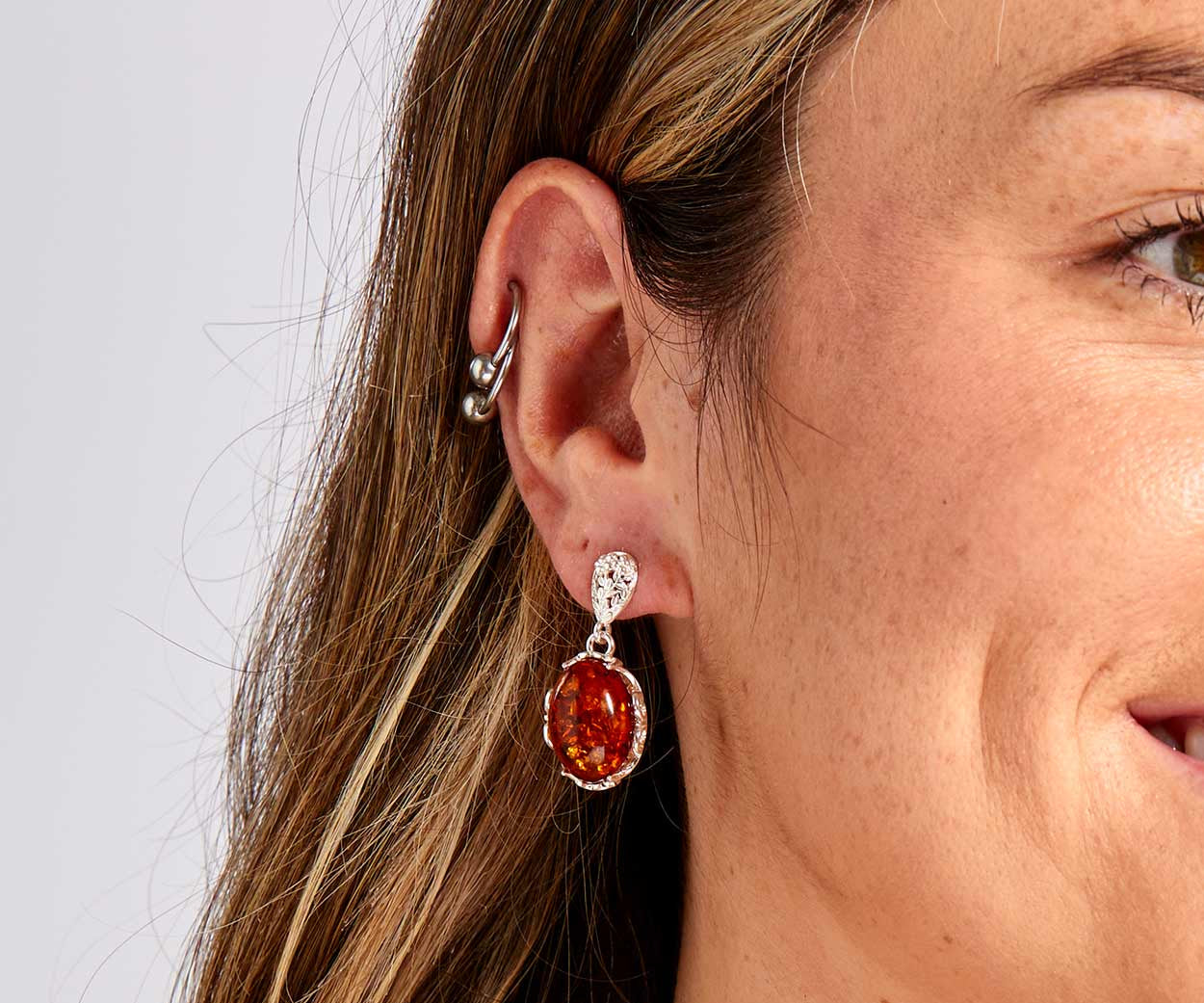 Demi Amber Drop Earrings — Baltic amber and sterling silver jewellery by Baltic Beauty