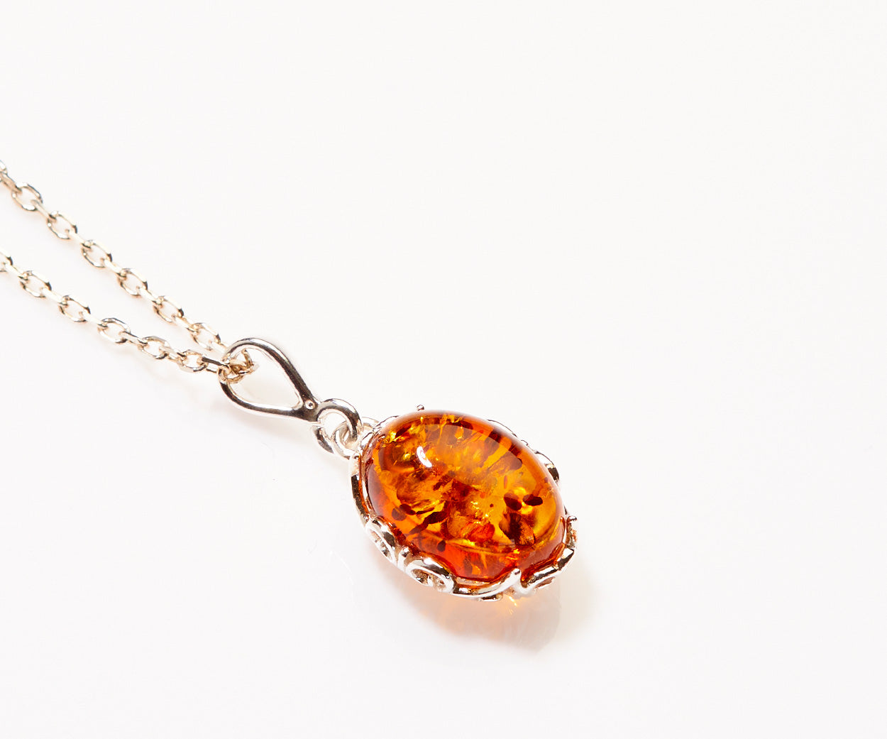 Demi Amber Drop Pendant — Baltic amber and sterling silver jewellery by Baltic Beauty