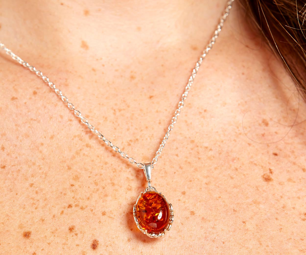 Demi Amber Drop Pendant — Baltic amber and sterling silver jewellery by Baltic Beauty