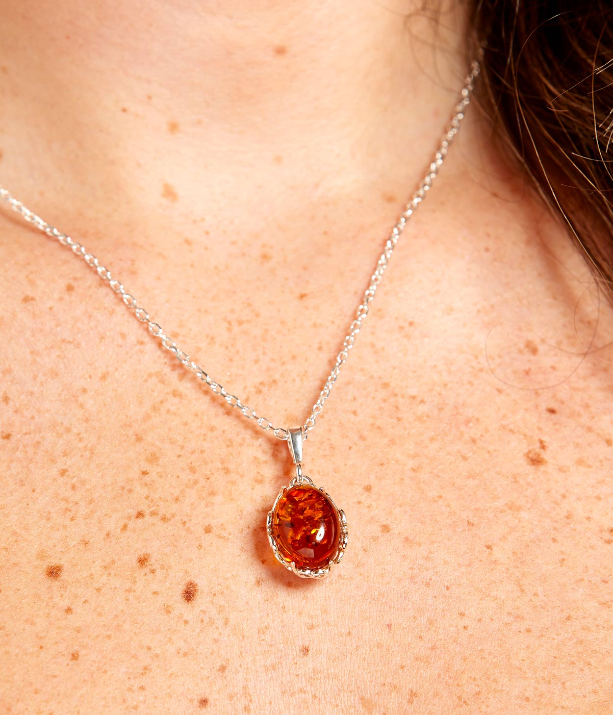 Demi Amber Drop Pendant — Baltic amber and sterling silver jewellery by Baltic Beauty