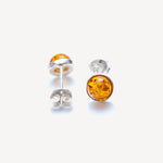 ESSENTIALS Mini Amber Stud Earrings – handcrafted in Baltic amber and sterling silver, view 2