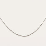 17.5" (45cm) Diamond Ball Chain – necklace in sterling silver, full length
