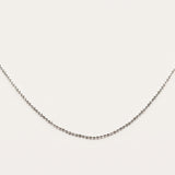 17.5" (45cm) Diamond Ball Chain – necklace in sterling silver, full length