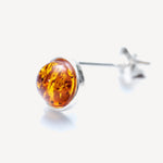 ESSENTIALS Mini Amber Stud Earrings – handcrafted in Baltic amber and sterling silver, view 5