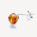 ESSENTIALS Mini Amber Stud Earrings – handcrafted in Baltic amber and sterling silver, view 5