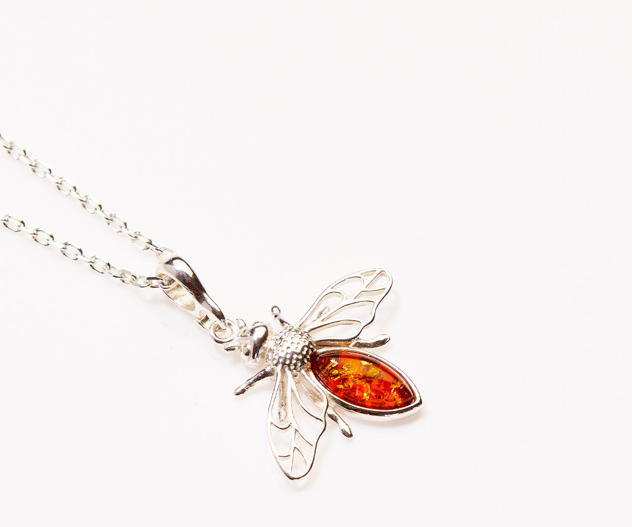 Amber Bee Necklace — Baltic amber and sterling silver jewellery by Baltic Beauty