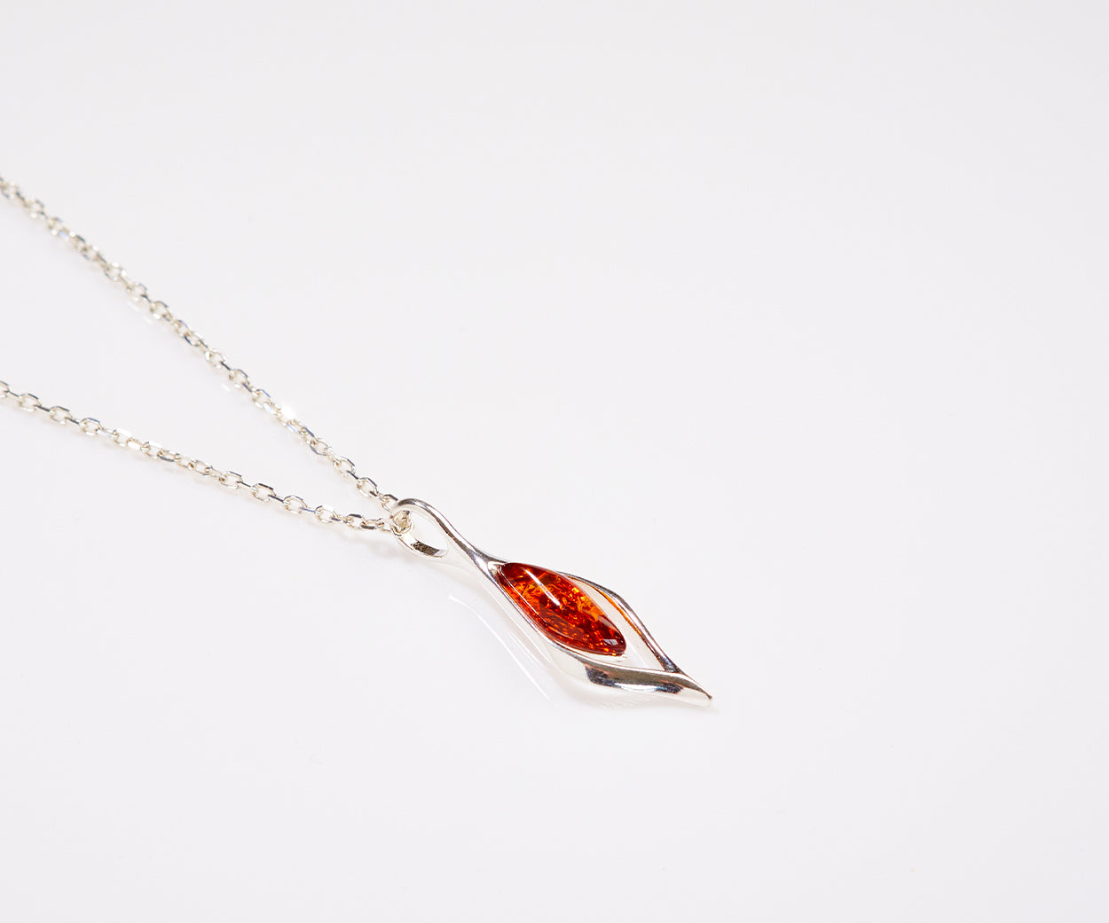 Small Droplet Amber Pendant — Baltic amber and sterling silver jewellery by Baltic Beauty