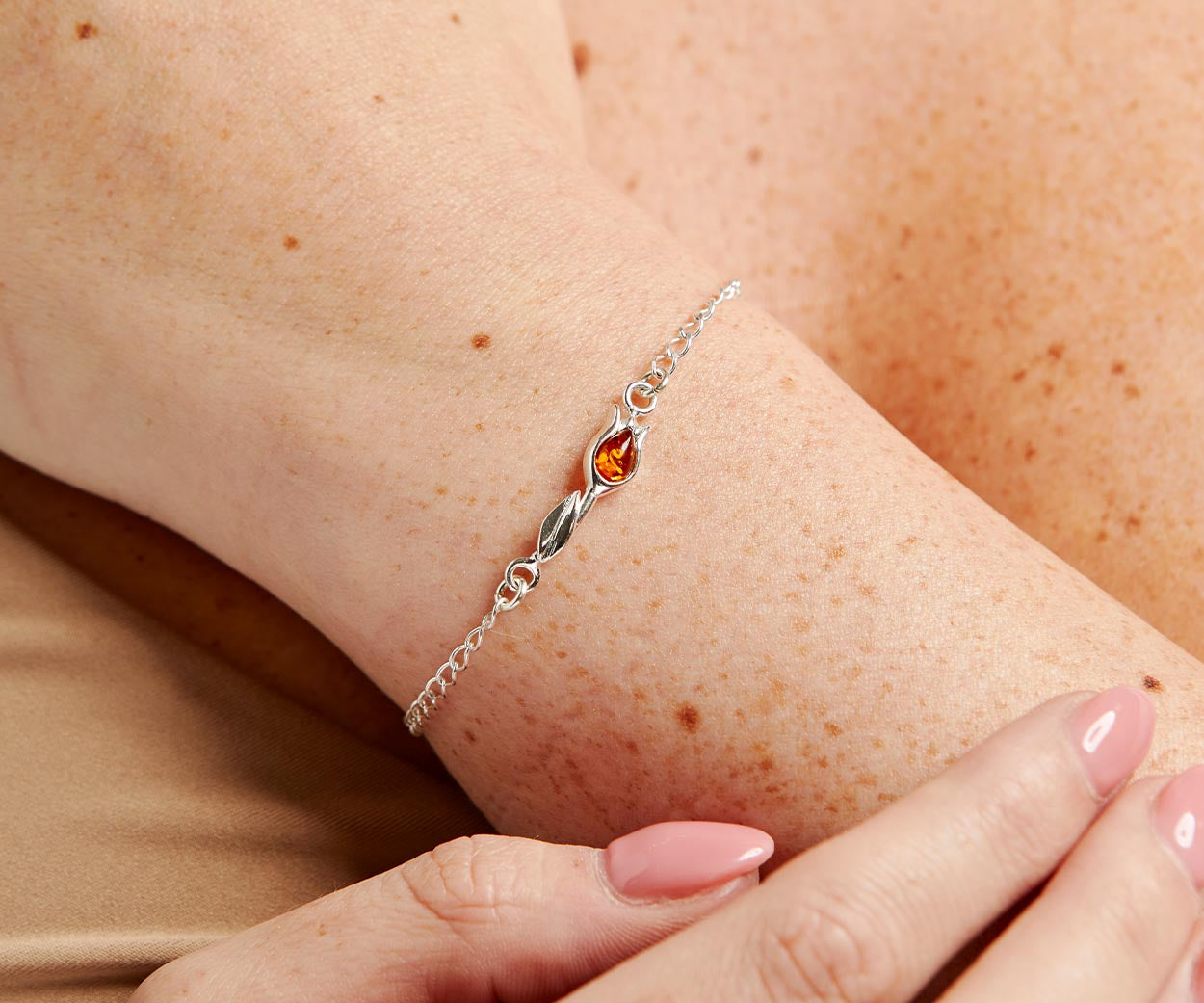 Tulip Amber Bracelet — Baltic amber and sterling silver by Baltic Beauty