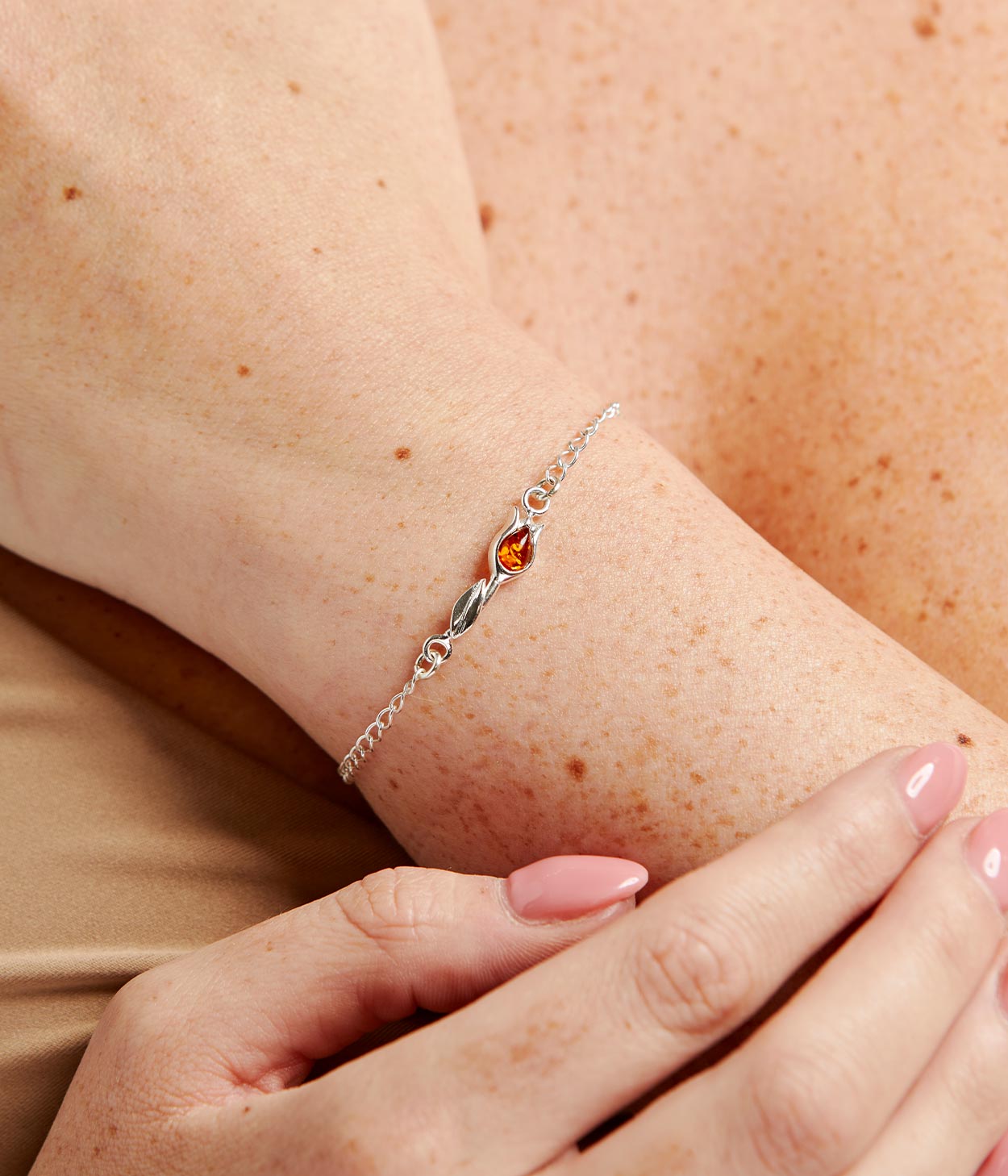 Tulip Amber Bracelet — Baltic amber and sterling silver by Baltic Beauty