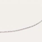 17.5" (45cm) Diamond Ball Chain – necklace in sterling silver, curved view