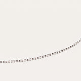 17.5" (45cm) Diamond Ball Chain – necklace in sterling silver, curved view