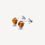 ESSENTIALS Mini Amber Stud Earrings – handcrafted in Baltic amber and sterling silver, view 6