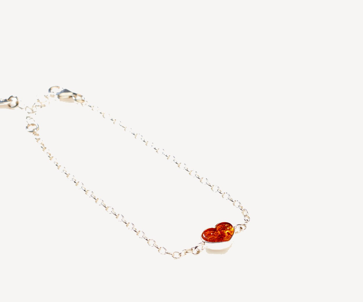 Reversible Dainty Amber Heart Bracelet — by Baltic Beauty