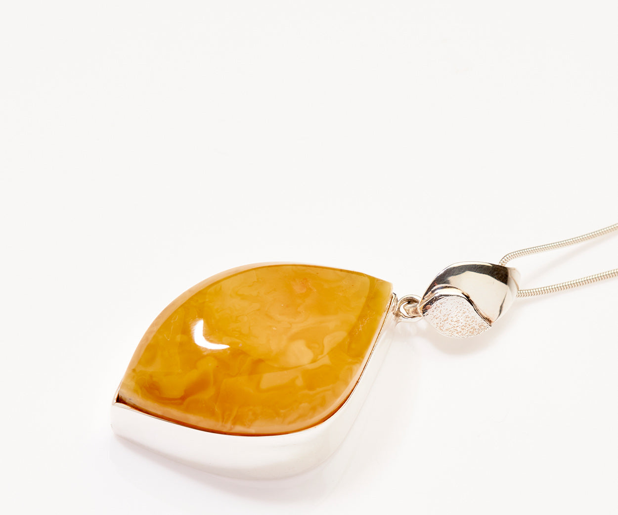 OOAK Honeywave Charm Pendant — Baltic amber and sterling silver by Baltic Beauty